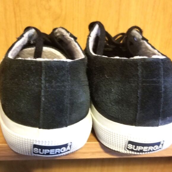 Superga Black Skater Shoes Sneakers Suede Leather Unisex EU 41 Women 9.5 Men 8 - Picture 4 of 14